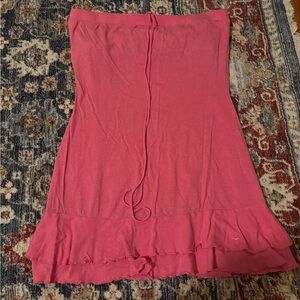 *Vintage Abercrombie* Pink Strapless Dress with Ruffle Hem